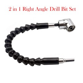 2 Stück Rechtwinkliges Bohrer-Set mit flexiblem Schaft, 105° rechtwinkliger Bohrer und flexibler Schaft-Bits Verlängerung Schraubendreher-Bithalter