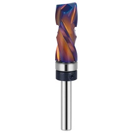 SpeTool Coated Compressiom Flush Trim Router Bit 1/4 Shank, Top Bearing Flush Cut Router Bit for Woodworking Trimming Template