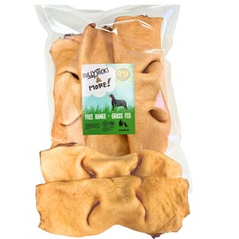 BULLYSTICKS & MORE 8-10 Inch Smoked Beef Cheek Snouts for Dogs (Extra Thick-3 Count) - Bully Snouts Beef Cheek Dog Chews - Beef Cheek Strips -No Hide Bones for Dogs