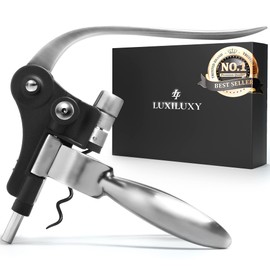 Wine Bottle Opener Corkscrew Set – Luxiluxy [2024 upgraded, does NOT break!] Including Foil Cutter, Bottle Stopper, Opener Stand and Extra Spiral - corkscrews wine opener set- wine opener kit