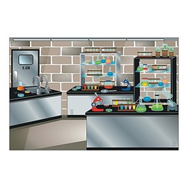 Science Lab Backdrop Banner (9 feet long) Science Party, Classroom and VBS Wall Decor