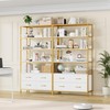 HITHOS 5 Tier Bookshelf with Drawers, 71" Tall Bookcase with