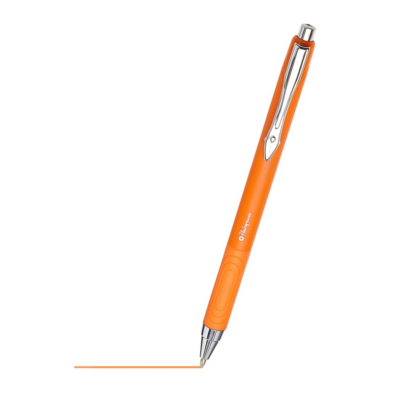 Platignum Tixx Orange Ballpoint Pen [Pack of 12] Soft Grip