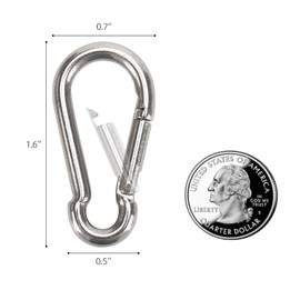 35 Pcs Small Carabiner Clip, 1.57 inch 304 Stainless Steel Carabiners Heavy Duty Spring Snap Hooks for Climbing Hiking Camping, Keychain
