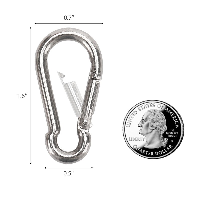 35 Pcs Small Carabiner Clip, 1.57 inch 304 Stainless Steel