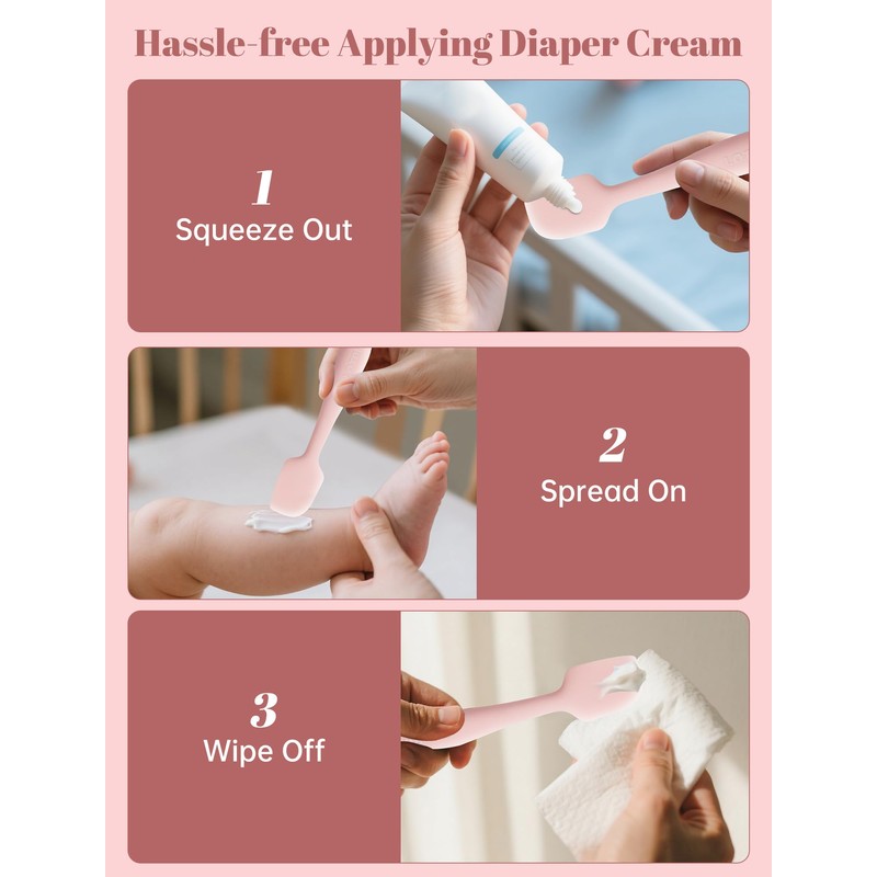 LOTBILL Diaper Cream Spatula, 2 Pack Butt Spatula Baby, Silicone