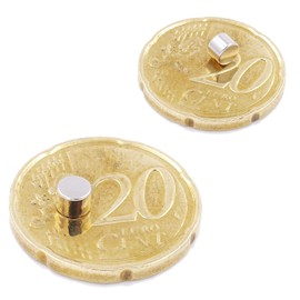 Brudazon 25 Mini Disc Magnets 4 x 3 mm N52 Strongest Level Neodymium Magnets Ultra Strong Power Magnet for Model Making, Photo, Whiteboard, Notice Board, Fridge, Crafts, Magnetic Disc Extra Strong