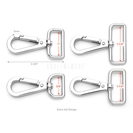 CRAFTMEMORE 2pcs Extra-Thick Lobster Clasps Swivel Snap Hook Strong Metal Push Gate Clip Purse Hardware SC91 (1 Inch, Gold)