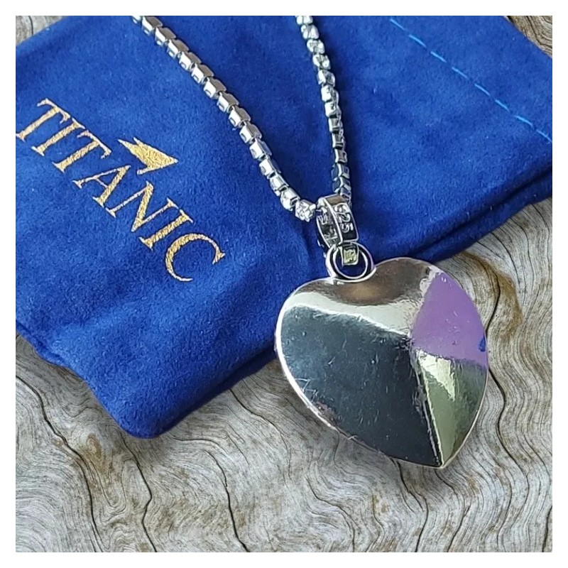 Dtup Collar Corazón Rojo Rubí Titanic Cadena Circonios Plata 925