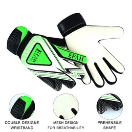 Efah Sports - Guantes de portero de fútbol para niños y jóvenes, guantes de portero de fútbol con agarres fuertes