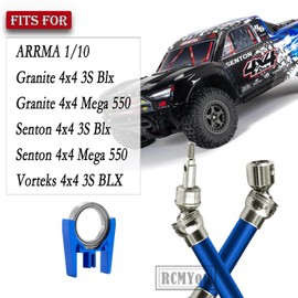 RCMYou Drive Shaft CVD Axles & Center Driveshaft High Speed Support Upgrades Part for 1/10 Senton Granite 3s Blx & Mega550,Vorteks 4x4 3S BLX,4Pcs Front Rear Driveshafts,Navy Blue