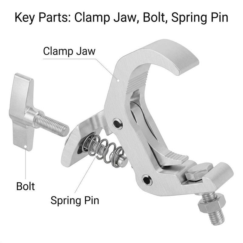 QWORK Aluminum Stage Light Truss Clamp 10 Pack, 1.18" to