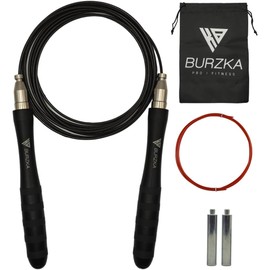 BURZKA Cuerda Para Saltar de Aluminio Antideslizante con Peso para Crossfit Boxeo Gimnasio Ultra Rapida Ajustable sin Tornillos