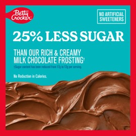 Betty Crocker Lower Sugar Frosting, Milk Chocolate Flavored, 15.75 oz