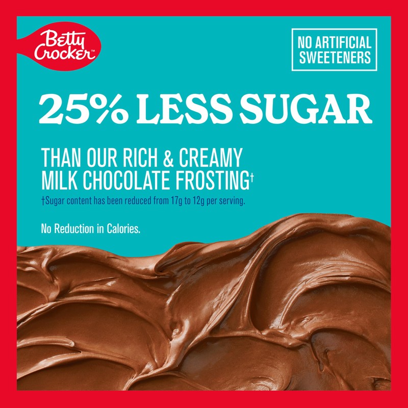 Betty Crocker Lower Sugar Frosting, Milk Chocolate Flavored, 15.75 oz