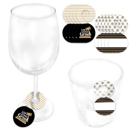 Big Dot of Happiness Law School Grad - Future Lawyer Graduation Party Paper Beverage Markers for Glasses - Drink Tags - Set of 24