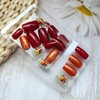 Fall Press on Nails Short Square Fake Nails Autumn Flower