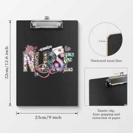 APJYM Nurse Clipboard, Clipboard for Nurses Nursing Students, Leopard Nurse Wooden Clip Boards, Medical Clipboard, Nursing Clipboard, Standard A4 Letter Size 9x12.6 Inch