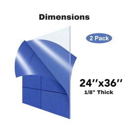 DYCacrlic 2 Pack 24x36 Clear Acrylic Plexiglass Sheet 1/8 Thick Cast Acrylic Sheet, 3mm Transparent Acrylic Board - 24x36 Plexi Glass Perspex Panel for Painting Shelf DIY Wedding Signs Cut to Size