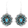 Turquoise Earrings 925 Sterling Silver & Genuine Turquoise (Teal/Matrix)