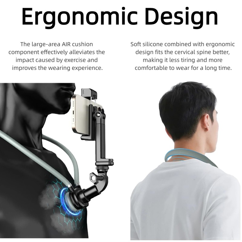 Neck Hanging Phone Holder, Hands Free POV/Vlog Chest Camera Holder