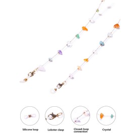 Wild Elegance Women's Fashion Natural crystal 23.6" Eyeglasses Chain, Eyewear Leash, Sunglasses Accessories