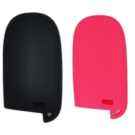 REPROTECTING Silicone Rubber Key Fob Cover Compatible with 2011-2021 Chrysler 200 300 Dodge Challenger Charger Dart Durango Journey Fiat 500 L X Jeep Cherokee Compass Grand Renegade (Black Rose)