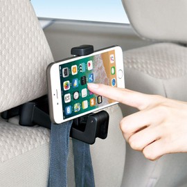 Seiwa WA15 Seat Hook & Holder, Black, Rear Seat, Load Capacity 15.4 lbs (7 kg)