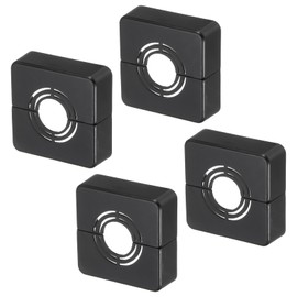 uxcell 4pcs Shower Arm Flange 60mm/2.4" OD Escutcheon Plate ABS Square Plumbing Cover Plates for 20mm/0.8" Dia Water Pipe Faucet Decoration Accessories, Black