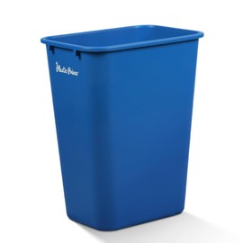 PLASTIC PRINCE Trash Can, Plastic Rectangular 10 Gallon Wastebasket for Kitchen Bathroom Office, Garbage Can Fits Under Desk Cabinet Sink, 40 Quart - Blue