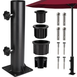 Umbrella Base Patio Umbrella Holder Sturdy Patio Umbrella Base Enhanced Deck Umbrella Mount Outdoor,Patio Umbrella Stand for Φ1.25''-Φ1.96'' Pole,Adjustable Patio Umbrella Stand Base for Garden