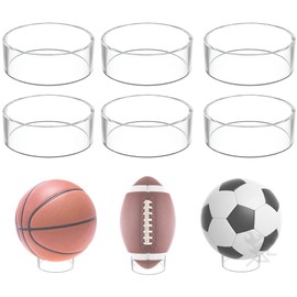 OnFireGuy 3 inch Acrylic Ball Display Stand | Basketball, Volleyball, Soccer, Softball & Bowling Ball | 3 inch Display Ring Pedestal | Ideal Ball Stands for Displaying Your Sports Balls