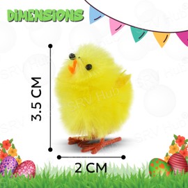 SRV Hub 12Pcs Easter Chenille Chicks, Small Chicks for Easter Bonnet Crafts, Decorative Fluffy Mini Chicks Adorable Home Beauty Chicks, 3.5cm Soft Chick Easter Bonnet Decorations