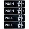 Push Pull 9x3" Plastic Business Sign 4 Pack (Black)