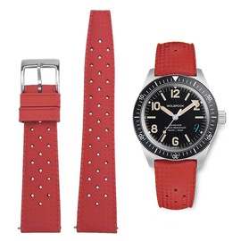 HEYOZURY FKM Rubber Watch Bands Quick Release Tropical Style Fluororubber 18mm 20mm 22mm Replacement Soft Breathable Durable FKM Rubber Sport Diving Watchbands Straps for Omega X Swatch X Blancpain