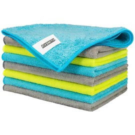 FIXSMITH FIXSMITH Microfiber Cleaning Cloth - Pack of 8, Size: 12 x 16 in, Multi-Functional Cleaning Towels, Highly Absorbent Cleaning Rags, Lint-Free, Streak-Free Cleaning Cloths for Car Kitchen Home Office.