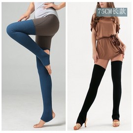Versatile Leg Warmers & Socks: Stacked Style, Dance, Warm Leg Guards, Yoga Foot Covers Free Size/Red Long 75cm 5ea