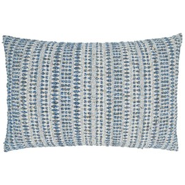 Fennco Styles Modern Woven Line Decorative Lumbar Throw Pillow Cover 16" W x 24" L - Blue Cushion Case for Home, Couch, Living Room, Bedroom and Office Décor