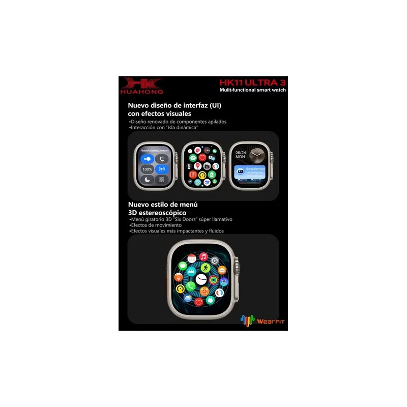 Smartwatch Hk11 Ultra3 2026 Premium Amoled 49mm Titanio Deepseek Ai