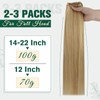RUNATURE Blonde Weft Hair Extensions Human Hair 16 Inch Genius