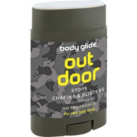 Body Glide Outdoor Anti Chafe Balm. Fragrance free anti chafing stick trusted in basic training, endurance sports and everyday life. Use on neck, shoulders, chest, arms, butt, groin, thighs & feet