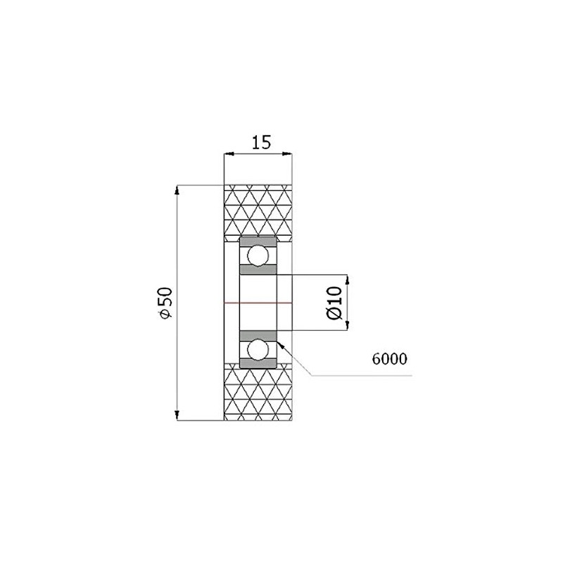 ZAB/S Polyurethane Wheels Rollers – Polyamide with Ball Bearings Plastic