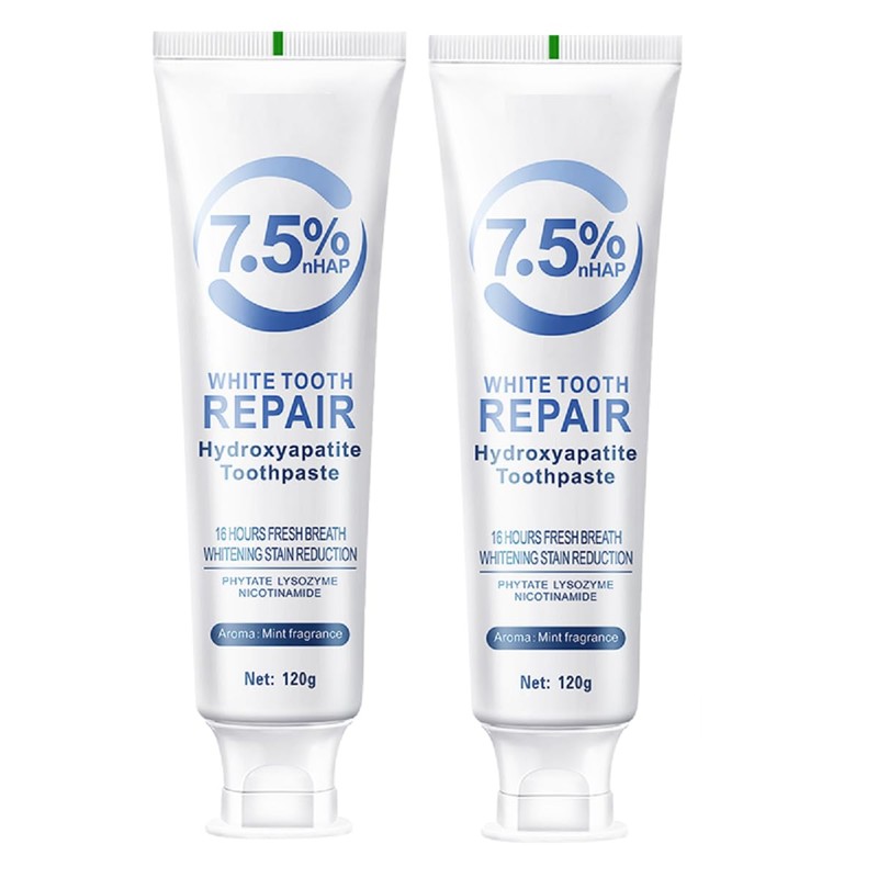 Nano Hydroxyapatite Toothpastes for Enamel Protection Fluoride Free,2 Pack |