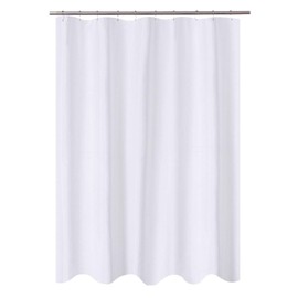 N&Y HOME Fabric Shower Curtain Liner 60 x 72 inches Bath Stall Size, Hotel Quality, Washable, Water Repellent, White Bathroom Curtains with Grommets, 60x72