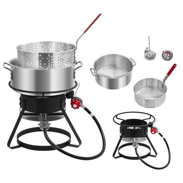 Hipicute Outdoor Propane Deep Fryer with 58,000 BTU Cast Iron