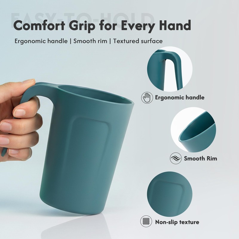 zoeynex Reusable Plastic Cups (12 oz) - Set of 4