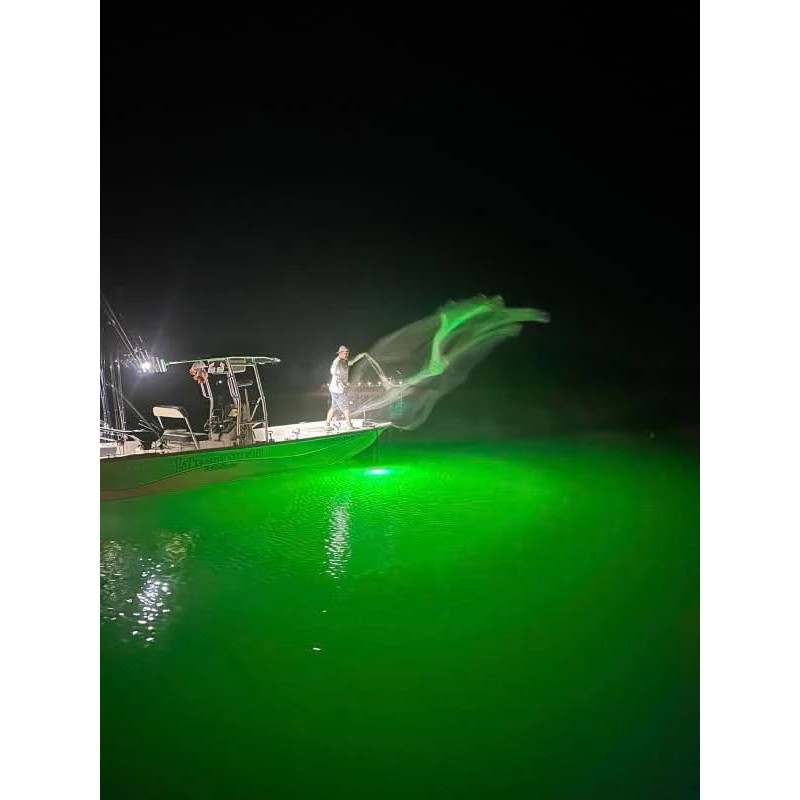 HydroGlow Underwater Fishing Light – High-Output Green LED (360° Visibility),