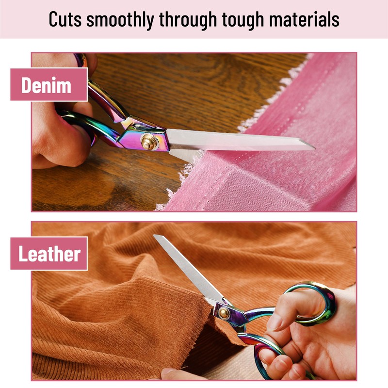 Mr. Pen- Metal Fabric Scissors, 8-inch, Carbon Steel, Rainbow Premium