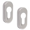 Upright Euro Escutcheon Oval Shaped Keyhole Cover - Polished Stainless