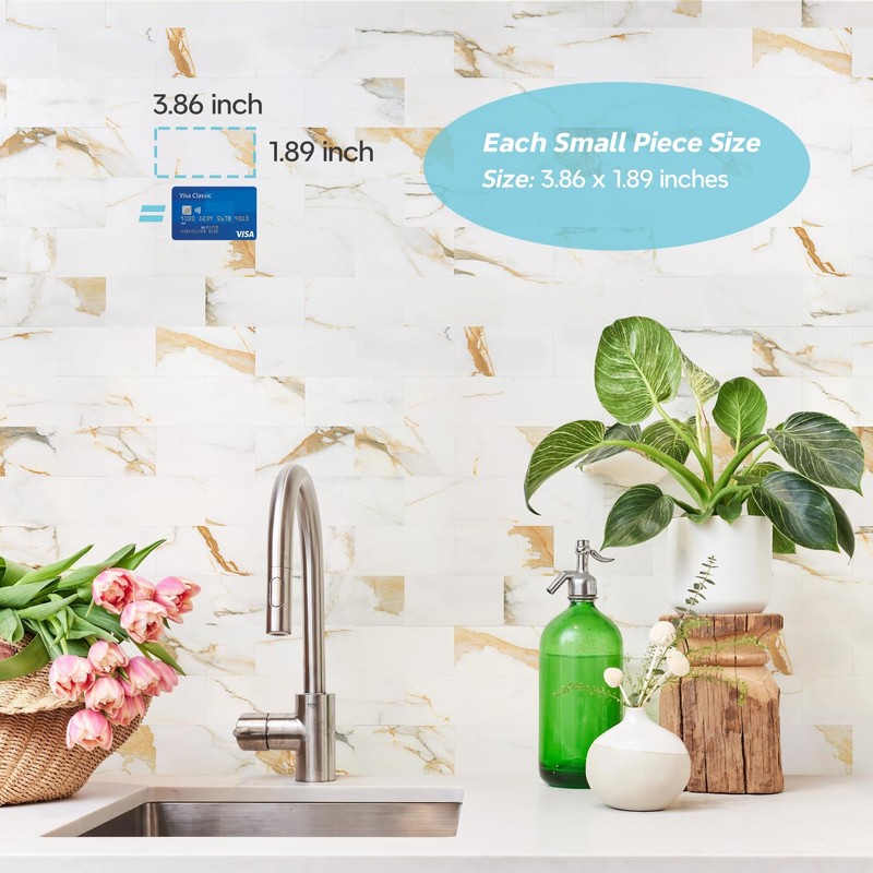 STICKGOO 10-Sheet Peel and Stick Backsplash for Kitchen, Stick on